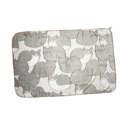 暗闇で猫の目が光るブランケット【Mサイズ】ピンク系 - 猫雑貨・猫グッズ 猫的生活百貨店けいと屋ニコル